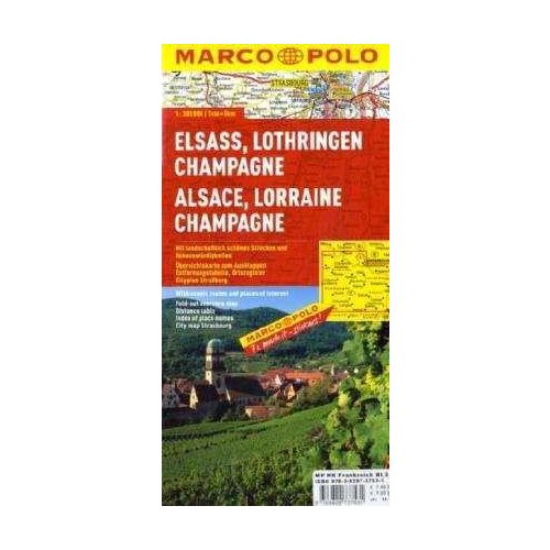 Elzász, Lotaringia és Champagne térkép - Marco Polo