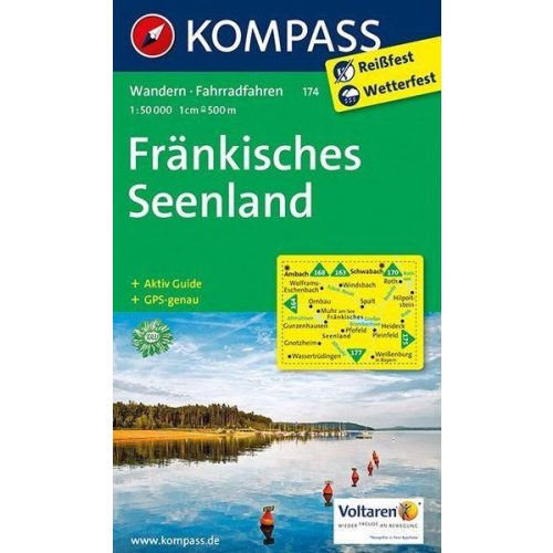 Fränkisches Seenland, hiking map (WK 174) - Kompass