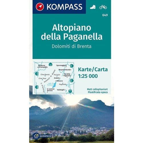 Altopiano della Paganella, hiking map (WK 649) - Kompass