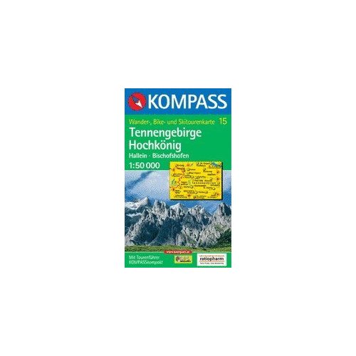 Tennengebirge, Hochkönig turistatérkép (WK 15) - Kompass