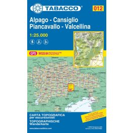   Alpago, Cansiglio, Piancavallo & Valcellina, hiking map (012) - Tabacco