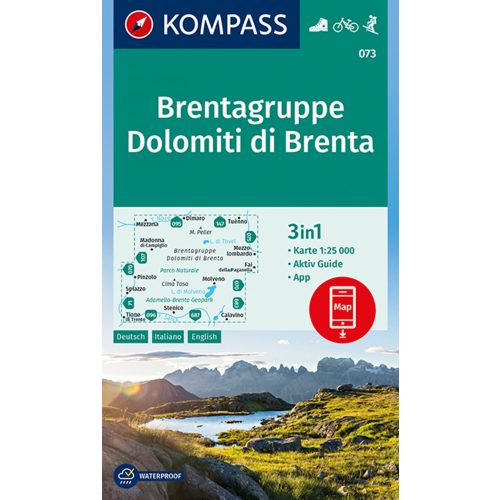 Dolomiti di Brenta, hiking map (WK 073) - Kompass