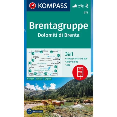 Dolomiti di Brenta turistatérkép (WK 073) - Kompass