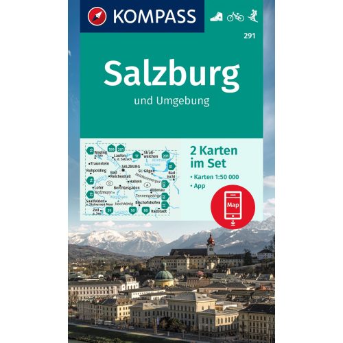 Around Salzburg, hiking map set (WK 291) - Kompass