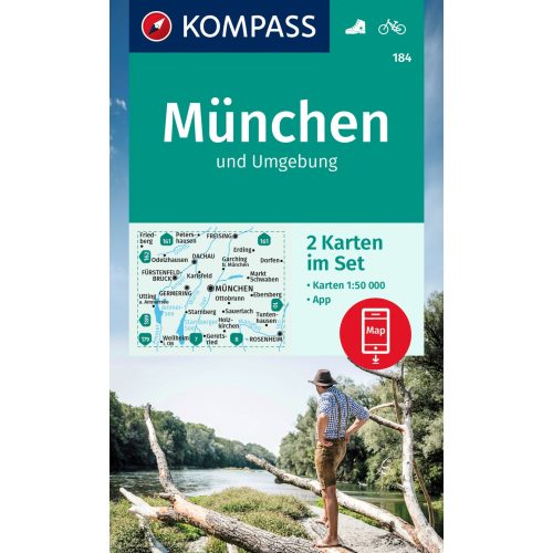 Around Munich, hiking map set (WK 184) - Kompass