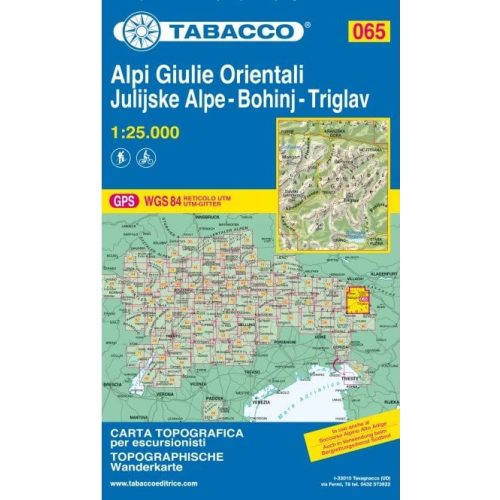 Julian Alps (East), hiking map (065) - Tabacco