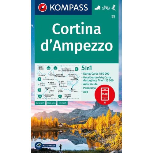 Cortina d'Ampezzo turistatérkép (WK 55) - Kompass