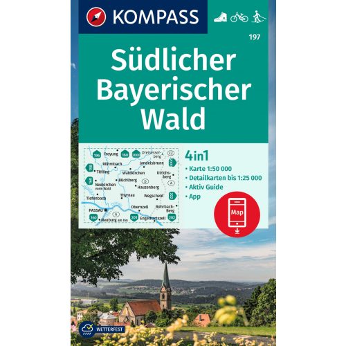 Bavarian Forest (South), hiking map (WK 197) - Kompass