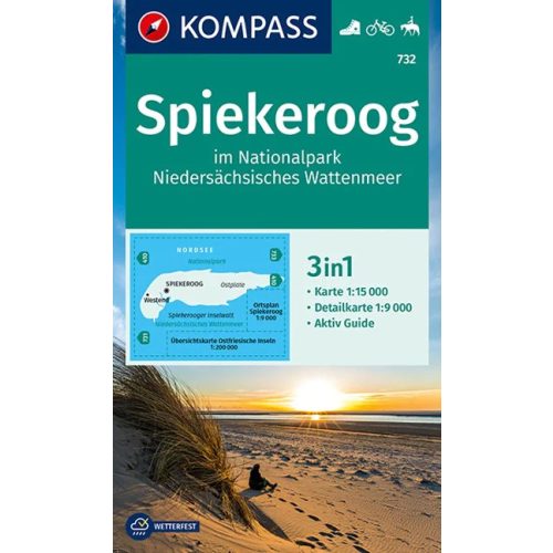 Spiekeroog, hiking map (WK 732) - Kompass