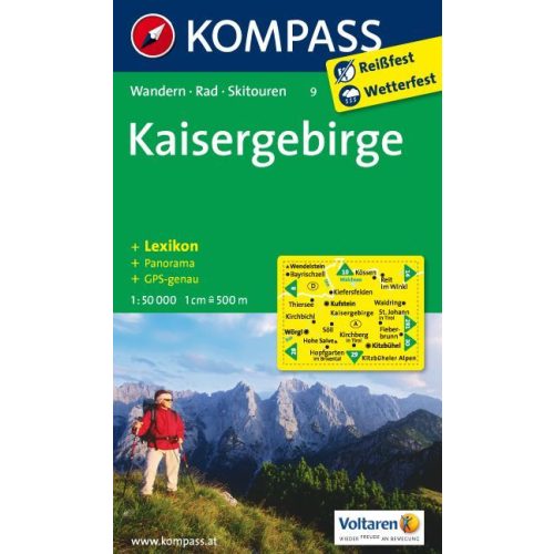 Kaisergebirge, hiking map (WK 9) - Kompass