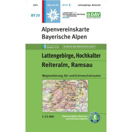   Lattengebirge, Hochkalter, Reiteralm & Ramsau, hiking map (BY-20) - Alpenvereinskarte