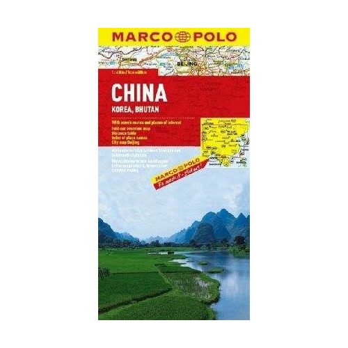 Kína, Korea, Bhutan térkép - Marco Polo 
