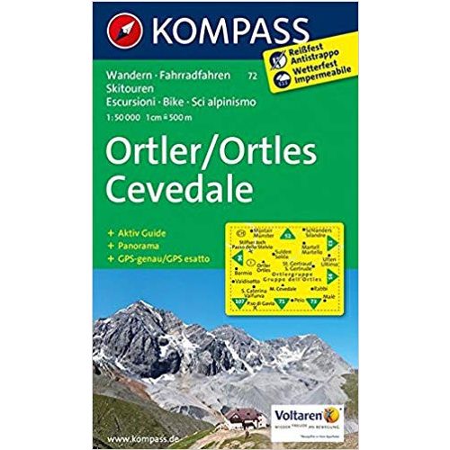 Ortler & Cevedale, hiking map (WK 72) - Kompass