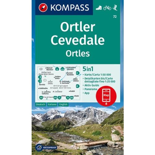 Ortles, Cevedale turistatérkép (WK 72) - Kompass