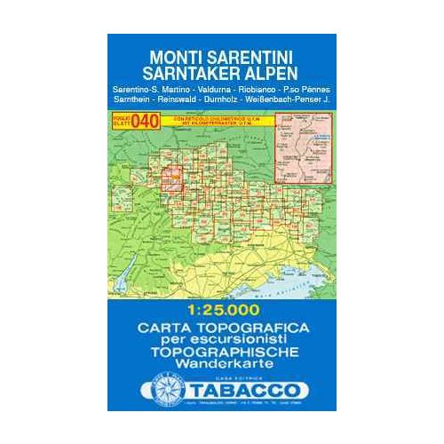 Monti Sarentini / Sarntaker Alpen térkép - 040 Tabacco