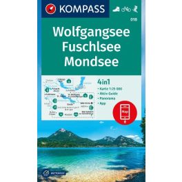   Wolfgangsee, Fuschlsee, Mondsee turistatérkép (WK 018) - Kompass