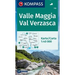   Valle Maggia, Val Verzasca turistatérkép (WK 110) - Kompass