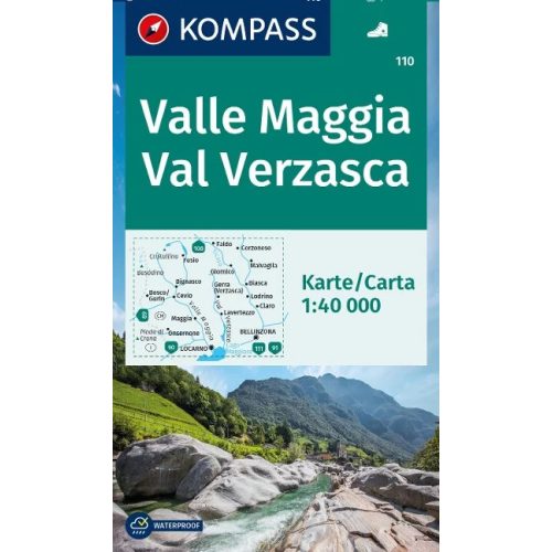 Valle Maggia & Val Verzasca, hiking map (WK 110) - Kompass