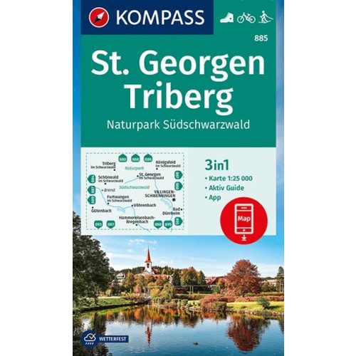 St. Georgen & Triberg, hiking map (WK 885) - Kompass
