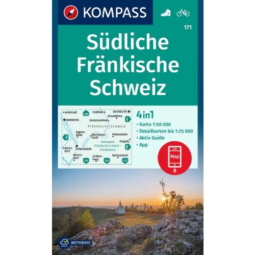 Franconian Switzerland (South), hiking map (WK 171) - Kompass
