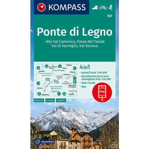 Ponte di Legno turistatérkép (WK 107) - Kompass 
