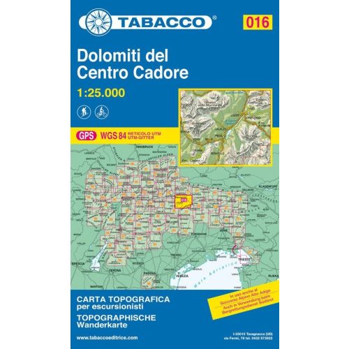 Dolomiti del centro Cadore térkép (016) - Tabacco