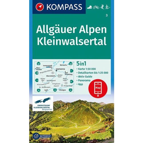 Allgaui-Alpok, Kleinwalsertal turistatérkép (WK 3) - Kompass