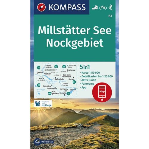 Millstätter See & Nockgebiet, hiking map (WK 63) - Kompass