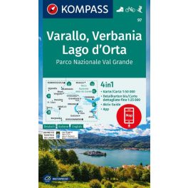   Varallo, Verbania, Lago d'Orta turistatérkép (WK 97) - Kompass