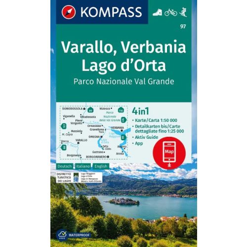 Varallo, Verbania, Lago d'Orta turistatérkép (WK 97) - Kompass