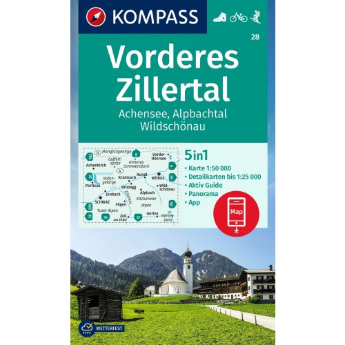 Vorderes Zillertal, hiking map (WK 28) - Kompass