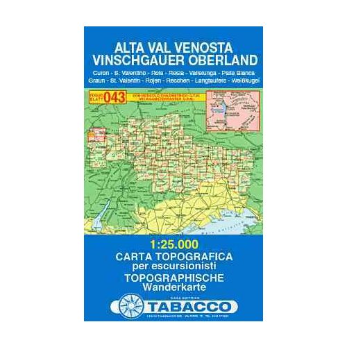 Alta Val Venosta (Vinschgauer Oberland) térkép (043) - Tabacco