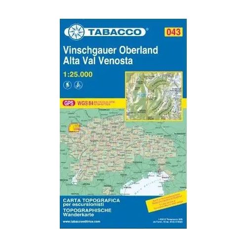 Alta Val Venosta (Vinschgauer Oberland) térkép (043) - Tabacco