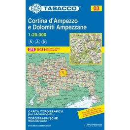   Cortina d'Ampezzo & Dolomiti Ampezzane, hiking map (03) - Tabacco