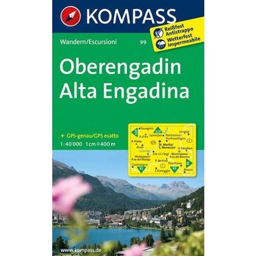 Oberengadin turistatérkép (WK 99) - Kompass