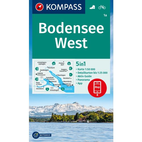 Bodensee (nyugat) turistatérkép (WK 1a) - Kompass