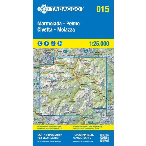 Marmolada, Pelmo, Civetta & Moiazza, hiking map (015) - Tabacco