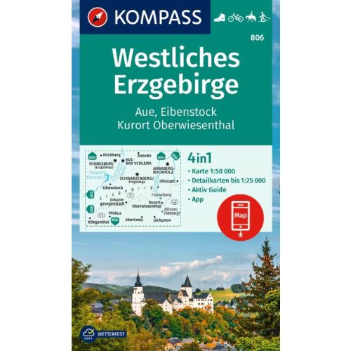 Ore Mountains (West), hiking map (WK 806) - Kompass
