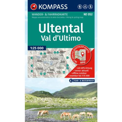 Val d'Ultimo turistatérkép (WK 052) - Kompass