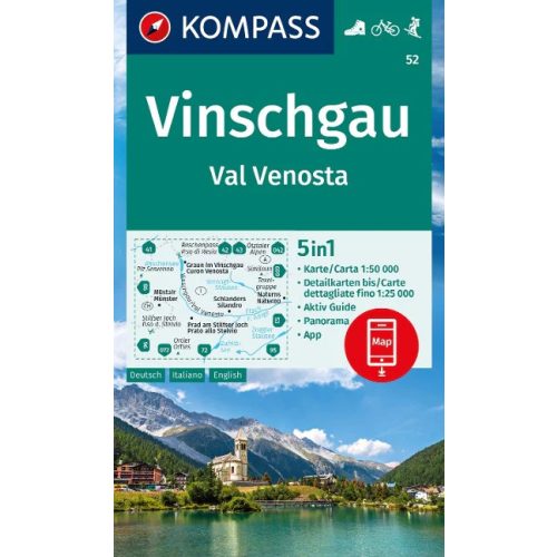 Val Venosta, hiking map (WK 52) - Kompass