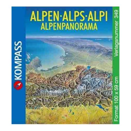 Alpok panoráma falitérkép - Kompass AK349