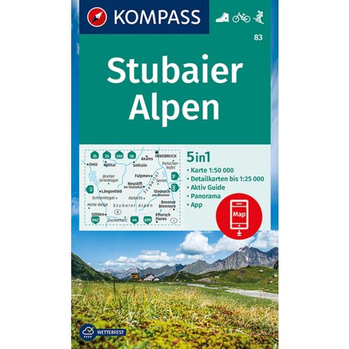 Stubai-Alpok turistatérkép (WK 83) - Kompass
