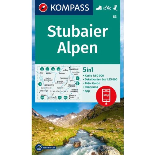 Stubaier Alpen, hiking map (WK 83) - Kompass