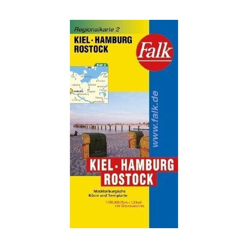 Kiel, Hamburg, Rostock autótérkép - Falk 