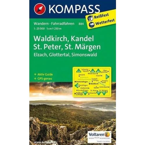 Waldkirch, Kandel, St.Peter, St. Märgen turistatérkép (WK 884) - Kompass