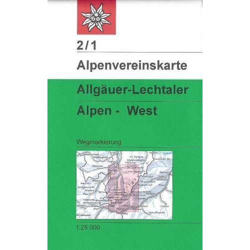 Allgäui- és Lechtali-Alpok (nyugat) turistatérkép (2/1) - Alpenvereinskarte