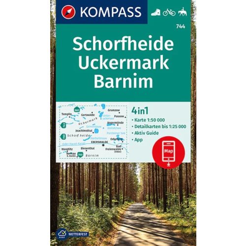 Schorfheide, Uckermark & Barnim, hiking map (WK 744) - Kompass