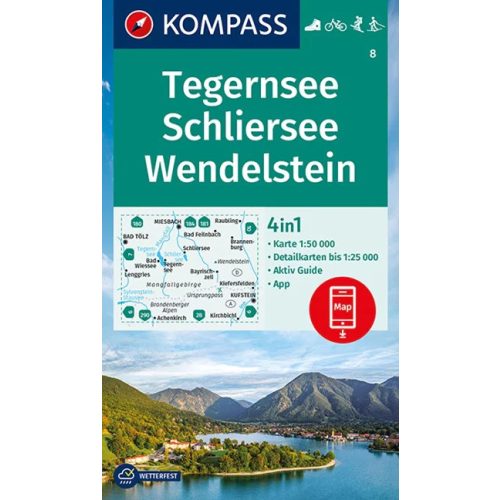 Tegernsee, Schliersee & Wendelstein, hiking map (WK 8) - Kompass