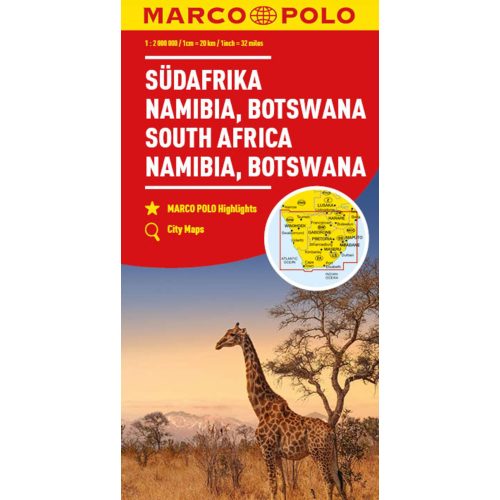 Dél-Afrika, Namíbia, Botswana térkép - Marco Polo