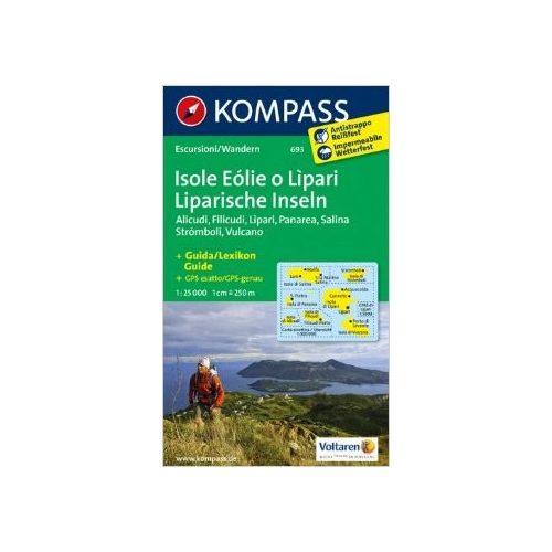 Eolíe (Lipari)-szigetek turistatérkép (WK 693) - Kompass